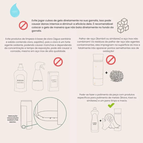 Garrafa Térmica Hiddra 850ml - Inox