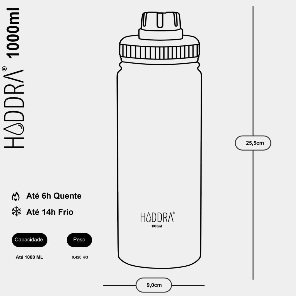 Garrafa Térmica Hiddra 1000ml - Amarelo Claro