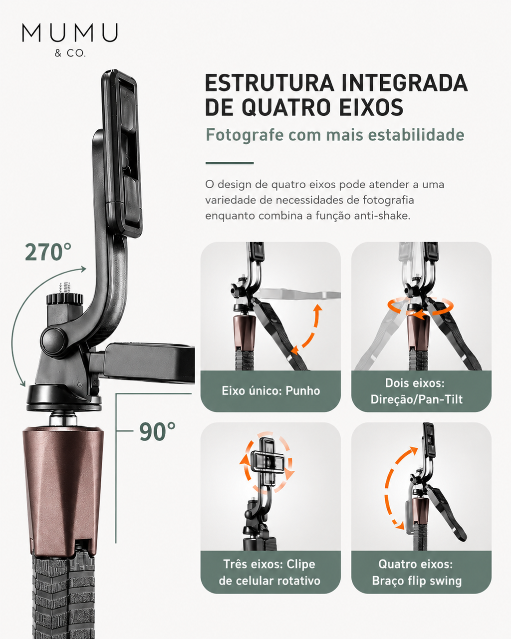 Tripé para Celular Inteligente com Rastreamento Facial