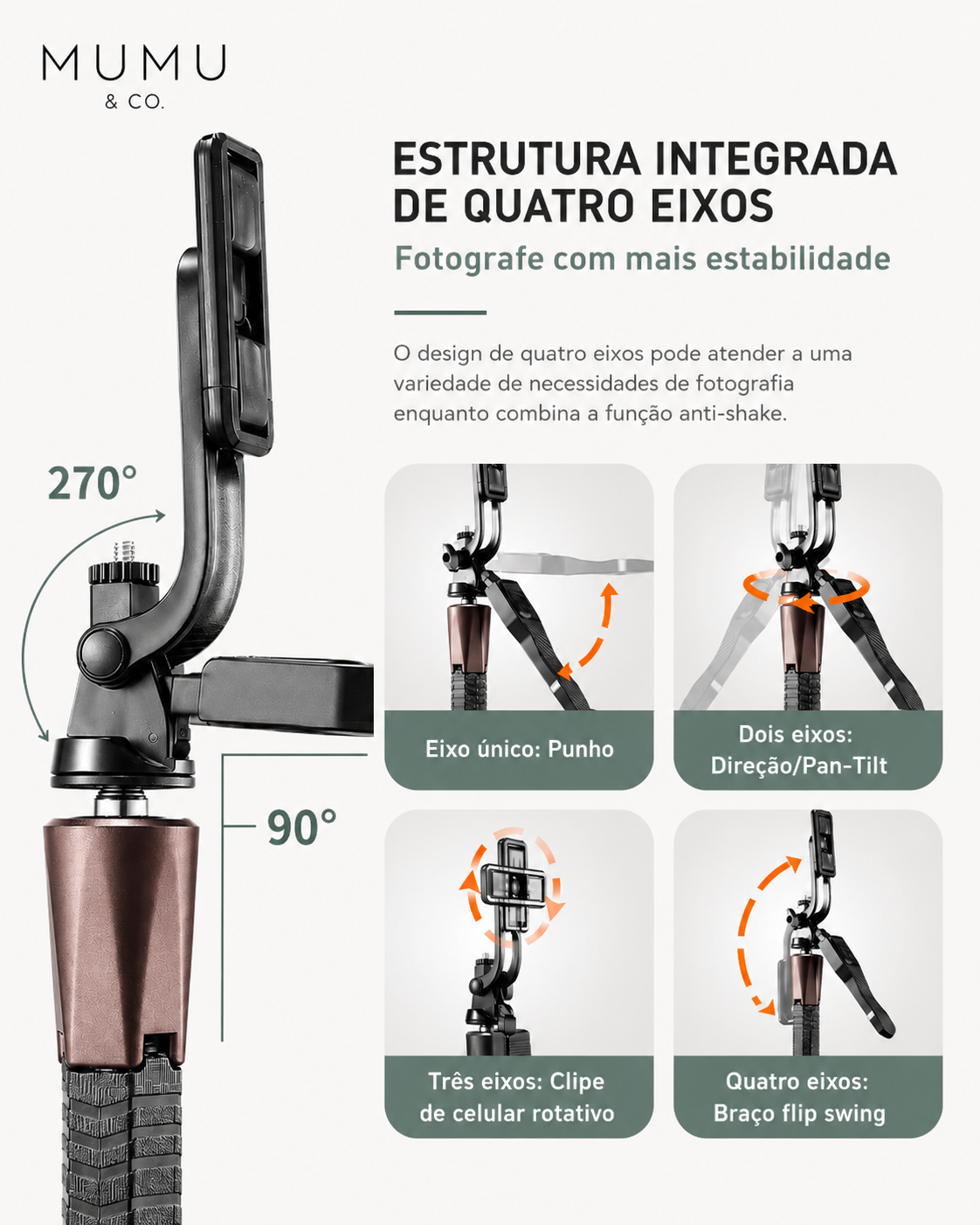 Tripé para Celular Inteligente com Rastreamento Facial