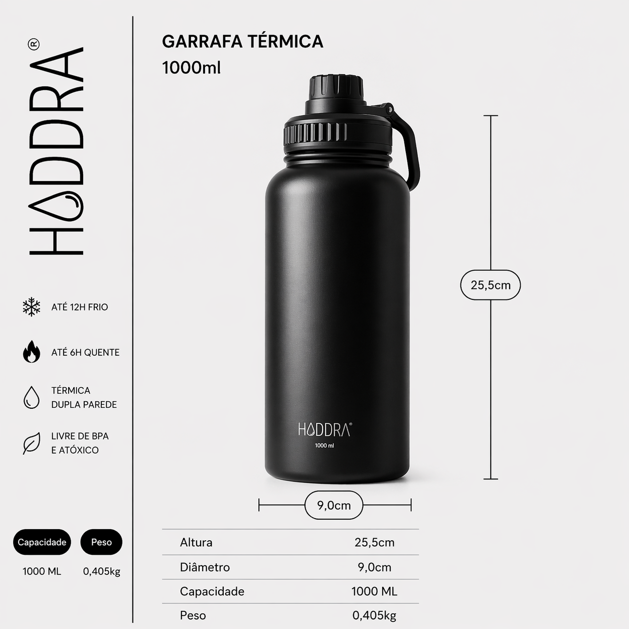 Garrafa Térmica Hiddra 1000ml - Pêssego