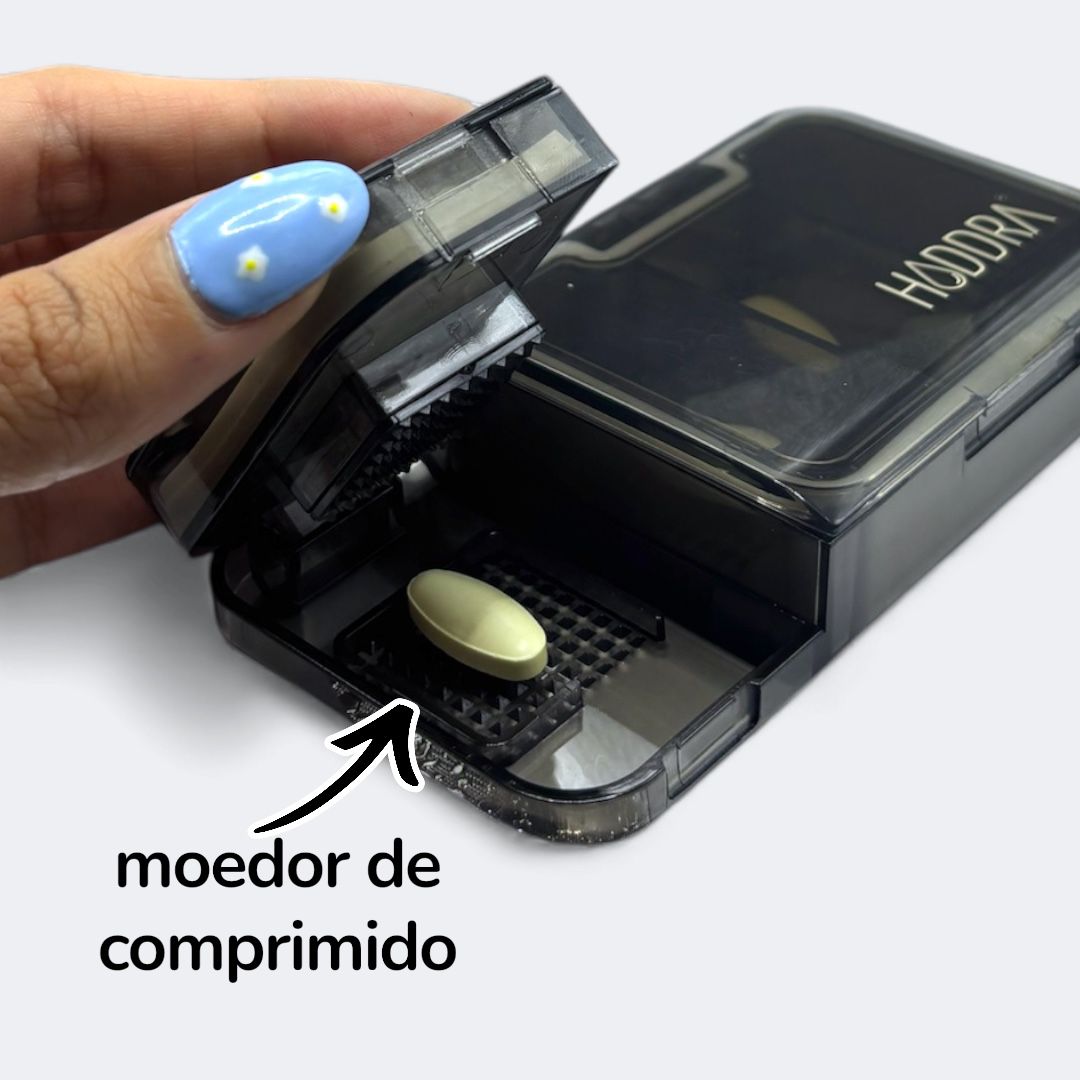 Porta Comprimidos 3 in 1 com Cortador e Macerador | Branco