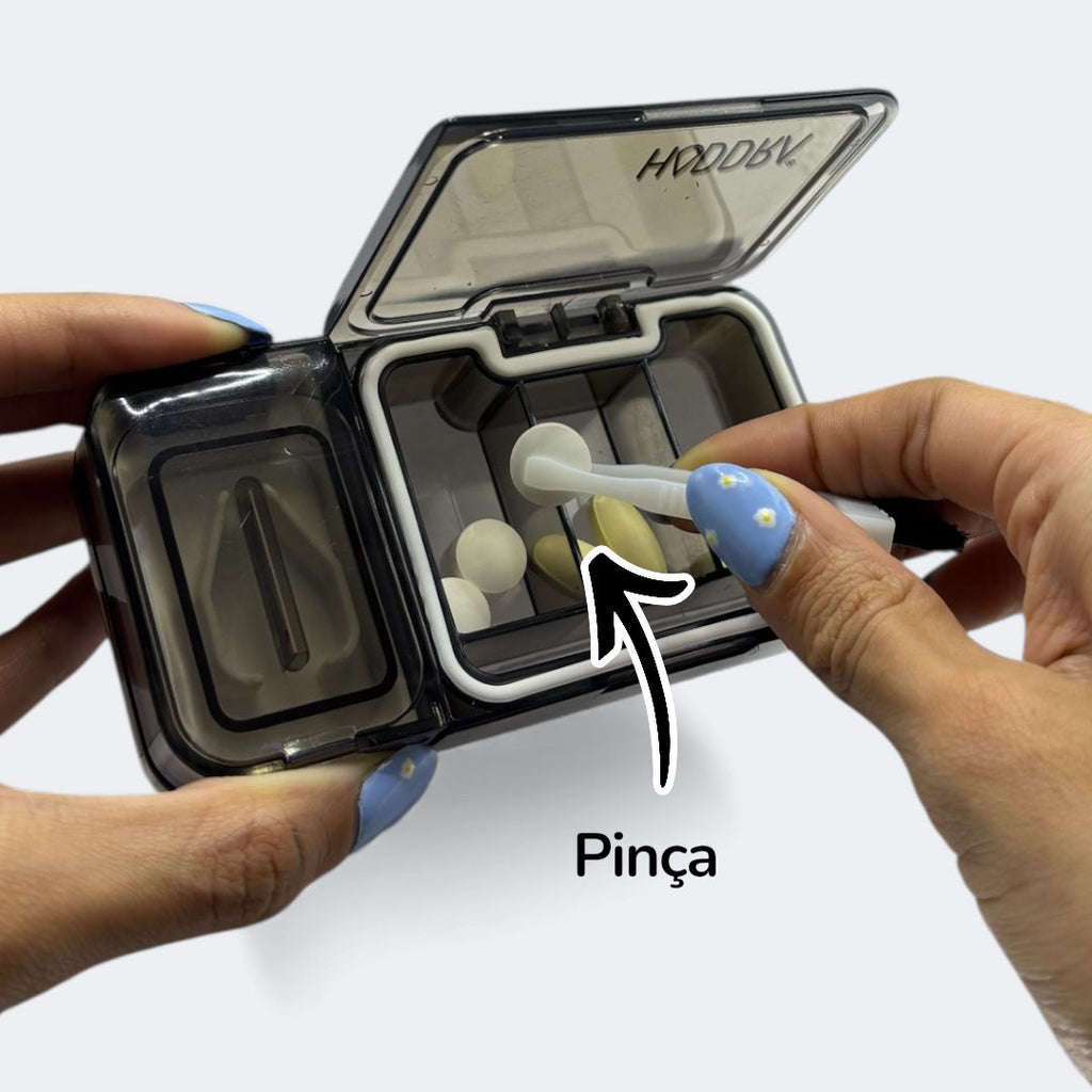 Porta Comprimidos 3 in 1 com Cortador e Macerador | Azul