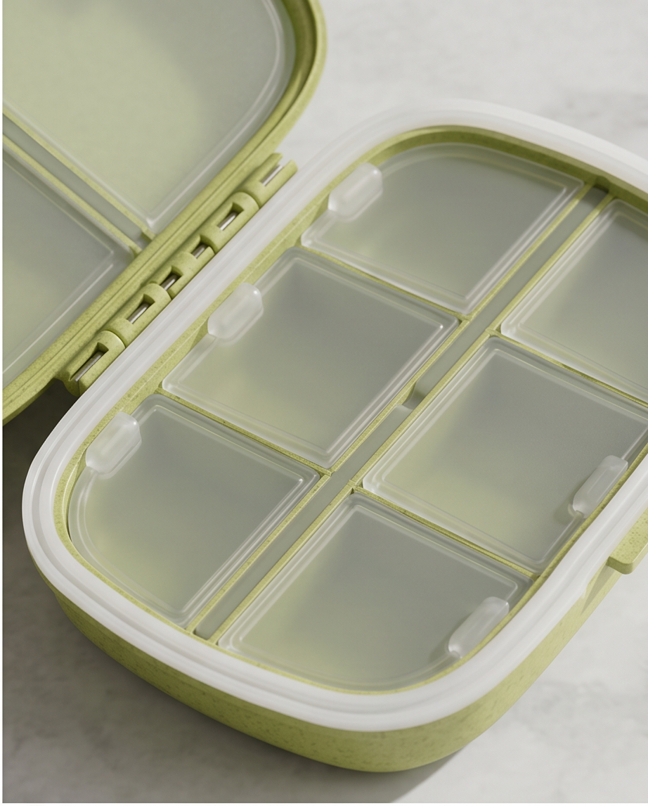 Porta Comprimidos com 8 Compartimentos Organizador | Verde
