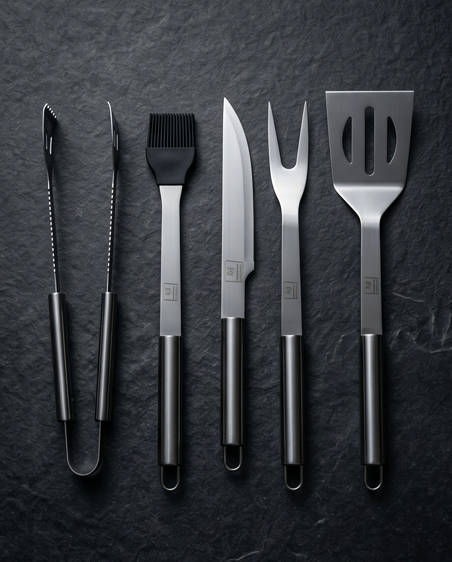 Kit Churrasco 9 Peças em Inox com Estojo