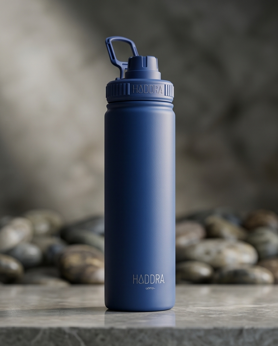 Garrafa Térmica Inox 800ml Hiddra Azul Escuro