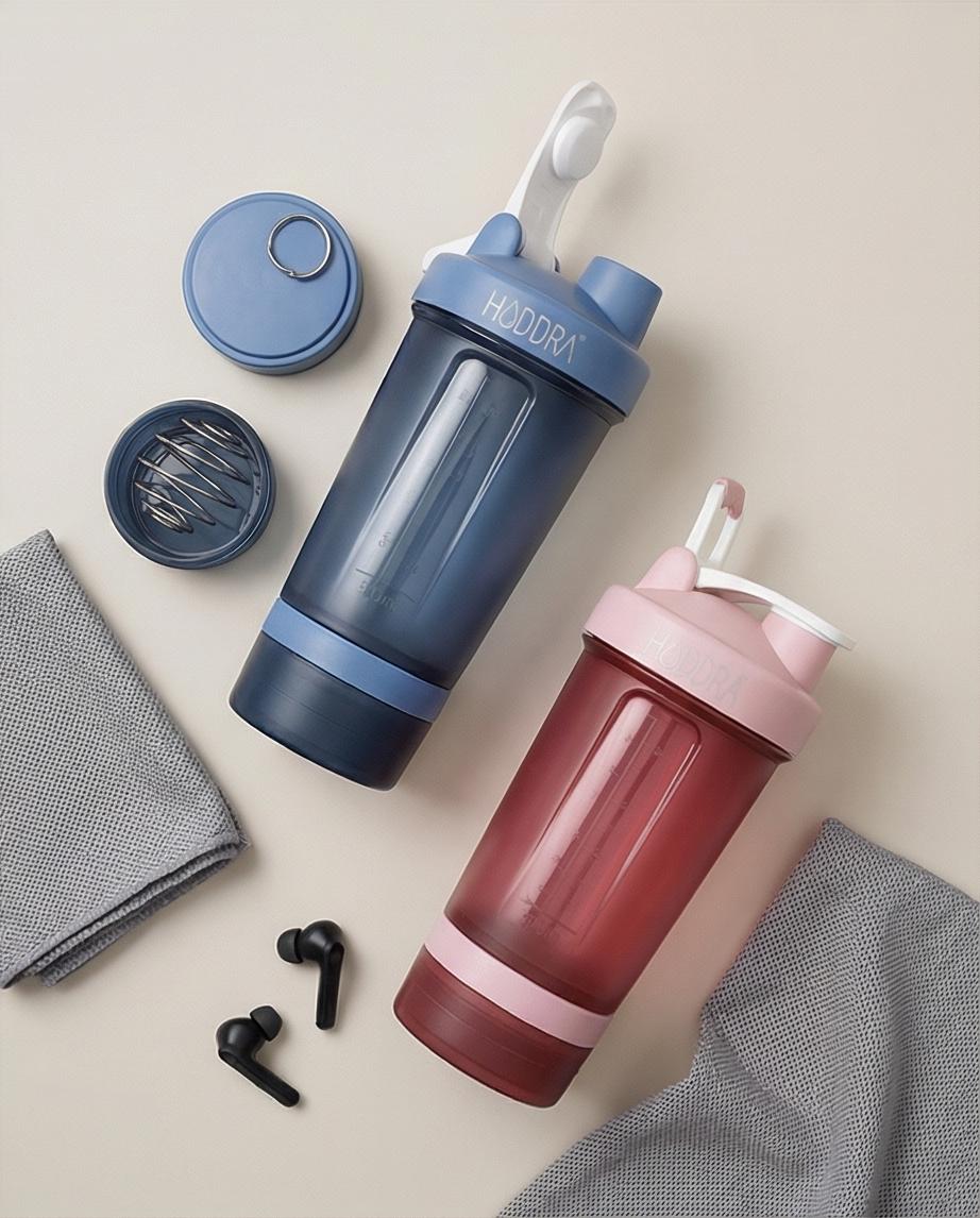 Coqueteleira com 2 Compartimentos 500ml Hiddra – ROSA