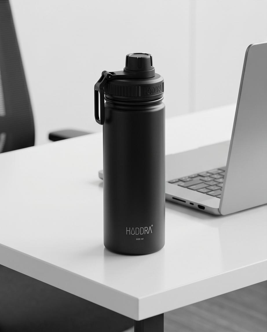 Garrafa Térmica Hiddra 600ml - H600 Preto | KIT 10 unidades