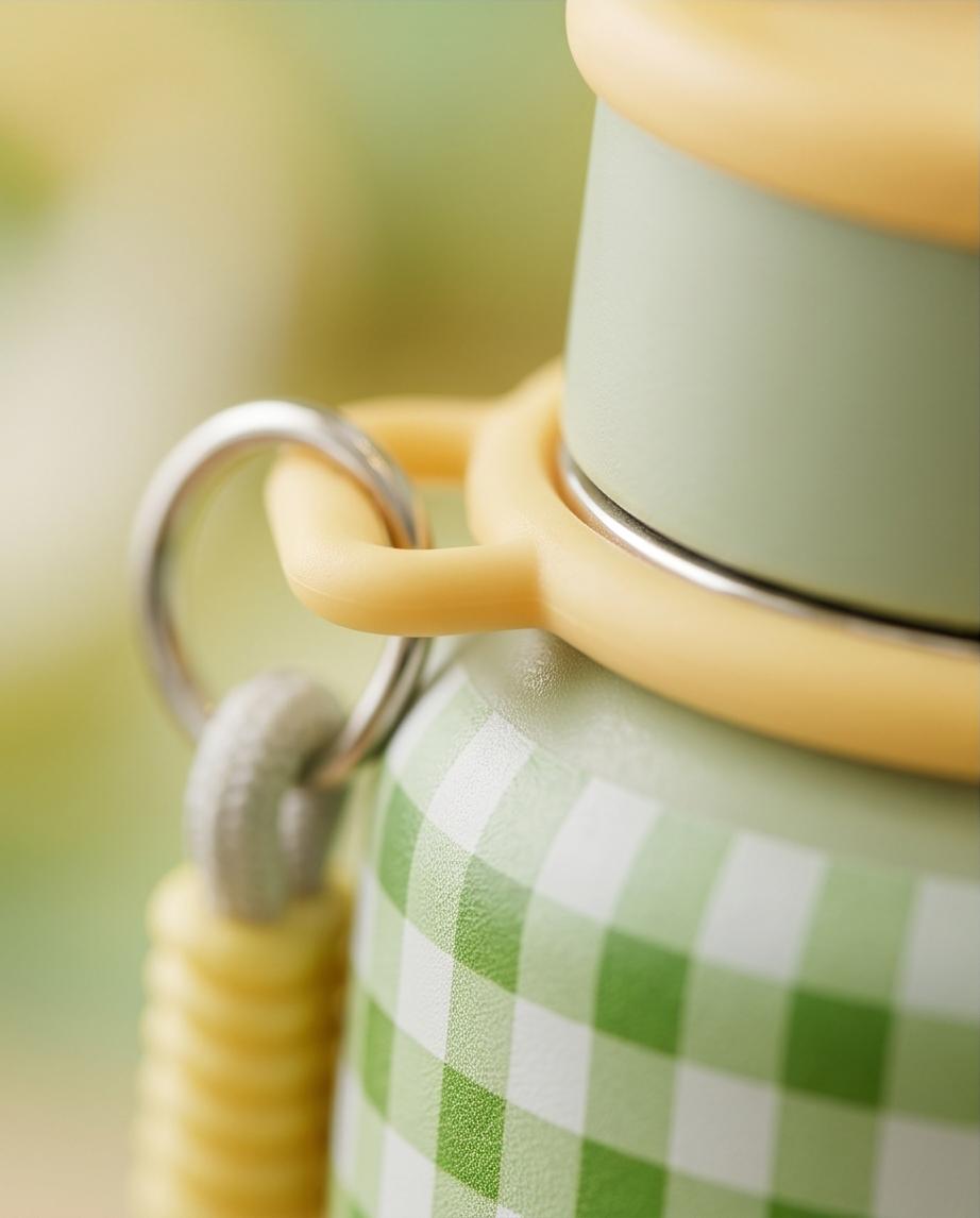Garrafa Térmica Hiddra Picnic - 800ml | Xadrez Verde