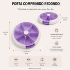 Porta Comprimidos com 7 Compartimentos Giratório | Azul