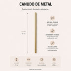 Canudo Metal 27cm para Garrafas e Quenchers | Dourado