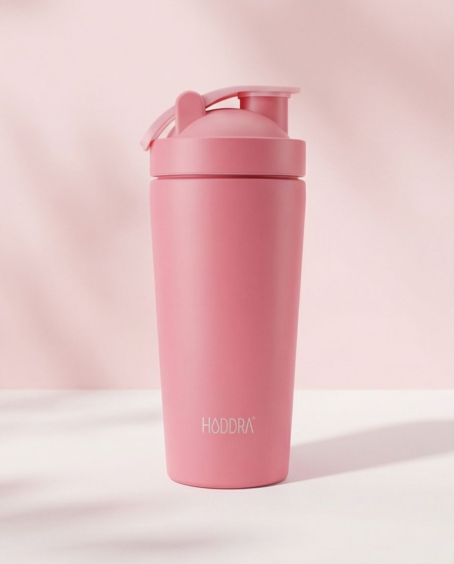 Coqueteleira Térmica com Misturador Hiddra 700ml - Rosa Coração