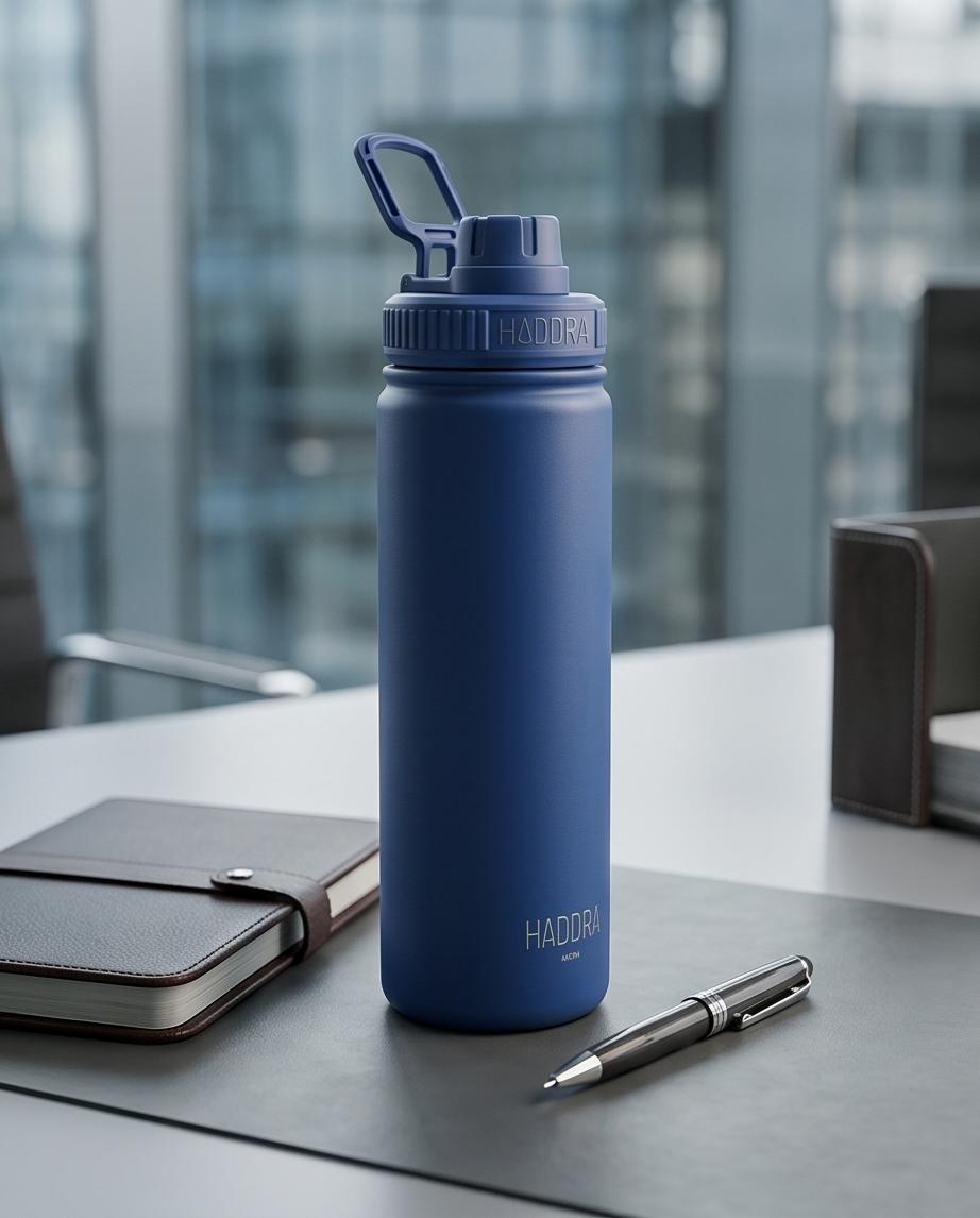 Garrafa Térmica Inox 800ml Hiddra Azul Escuro