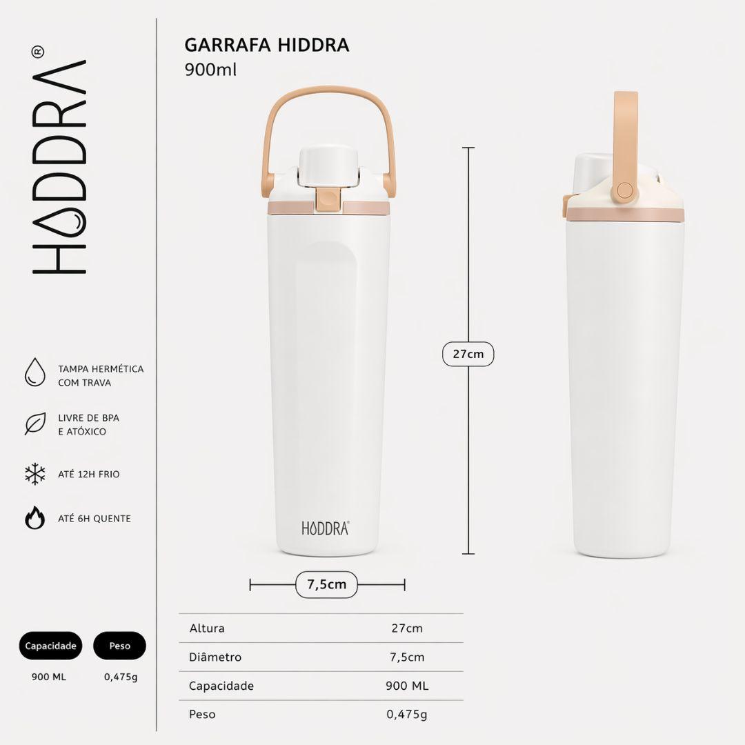 Garrafa Térmica 900ml com Alça e Tampa Antivazamento - H900 Rosa Claro