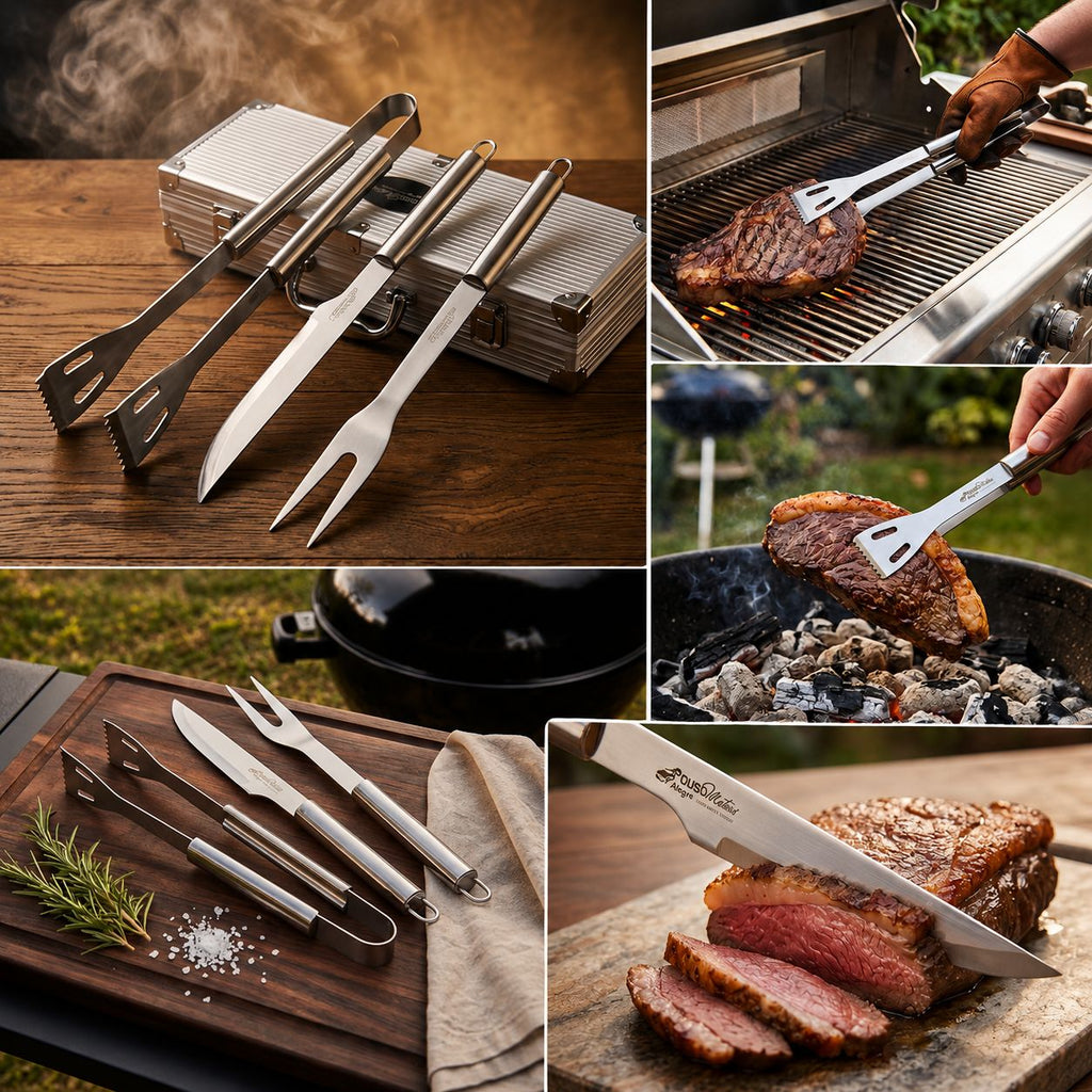 Kit Churrasco 3 Peças Com Maleta de Alumínio
