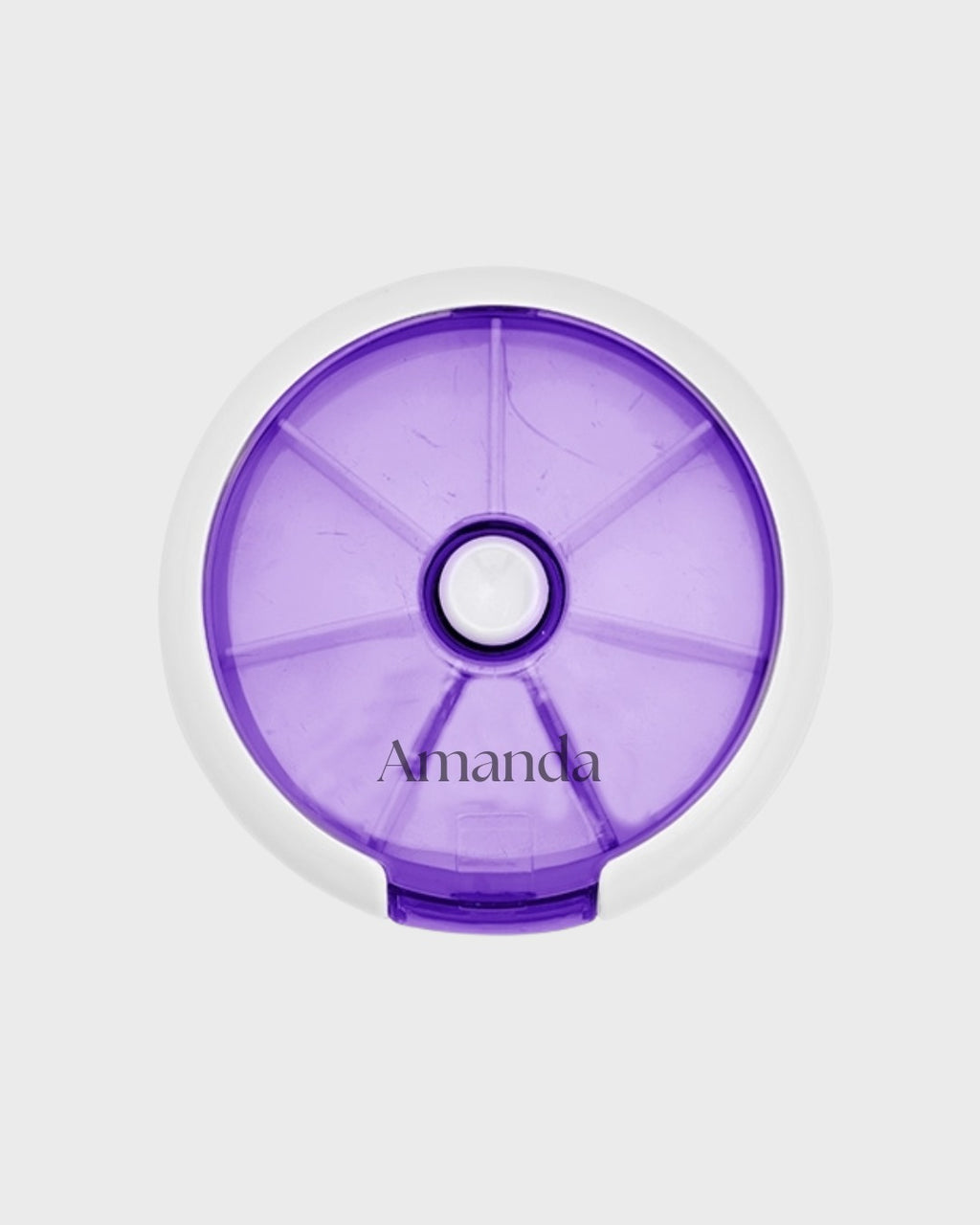 Porta Comprimidos com 7 Compartimentos Giratório | Roxo