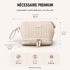 Necessaire Aveludada Cotelê 2 Bolsos com Zíper | Rosa